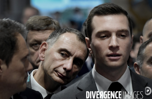 Jordan Bardella visite le salon Eurosatory