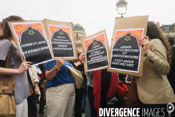 Rassemblement contre lantisémitisme et les violences sexistes et sexuelles