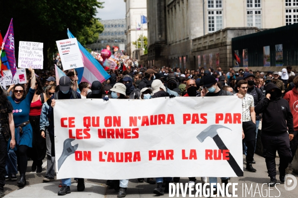 Manifestation contre l extreme droite à Nantes