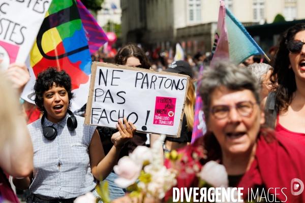 Manifestation contre l extreme droite à Nantes