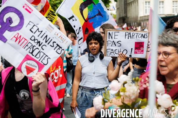 Manifestation contre l extreme droite à Nantes