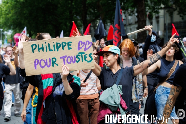 Manifestation contre l extreme droite à Nantes