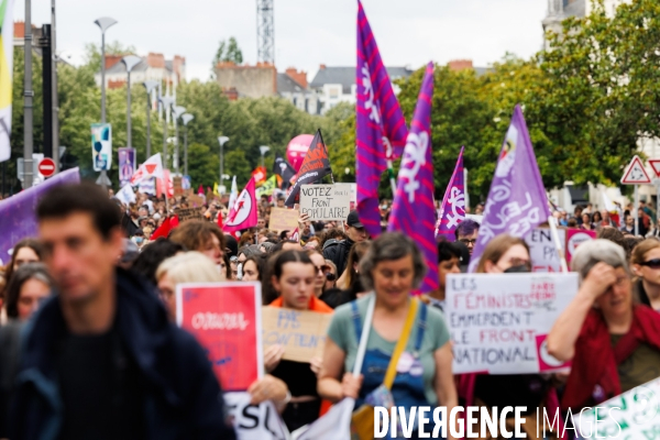 Manifestation contre l extreme droite à Nantes