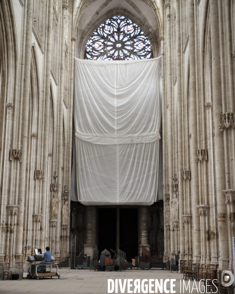 Restauration de l’abbaye Saint-Ouen de Rouen, protection de l’orgue