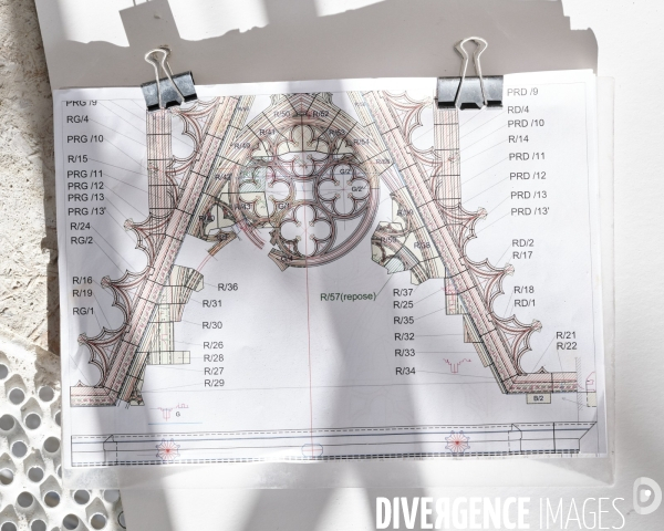 Restauration de l’abbaye Saint-Ouen de Rouen, plan des tailleurs de pierre