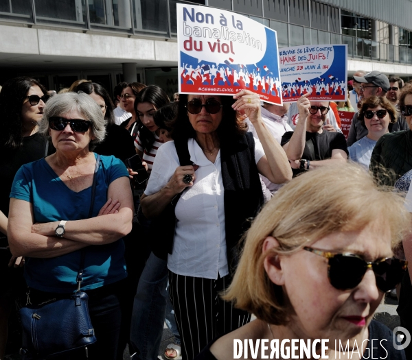 Rassemblement contre l Antisémitisme à courbevoie  organisé par frank tapiro et sa femme charlotte rosier