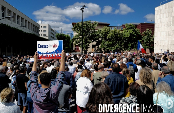 Rassemblement contre l Antisémitisme à courbevoie  organisé par frank tapiro et sa femme charlotte rosier