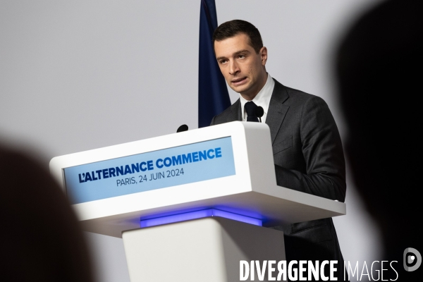 Jordan Bardella présente le programme du RN