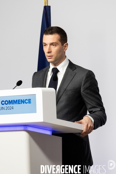 Jordan Bardella présente le programme du RN