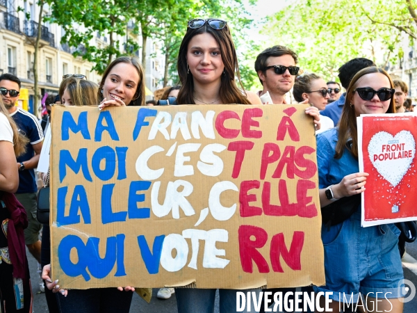 Manifestation féministe contre l extreme droite, à Paris