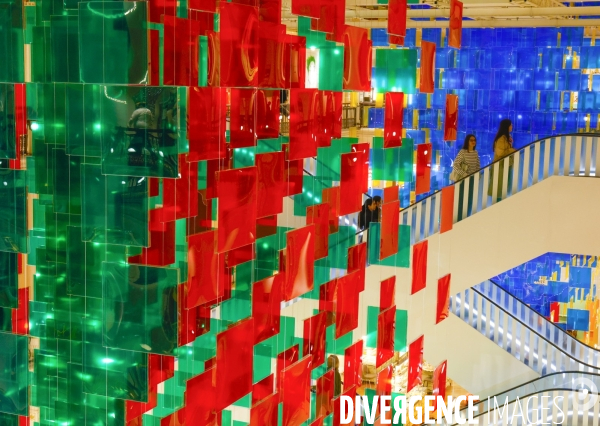 Aux beaux carres par daniel buren au bon marche