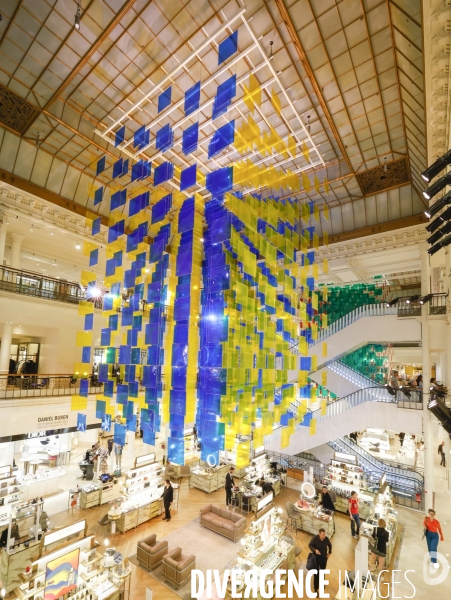 Aux beaux carres par daniel buren au bon marche
