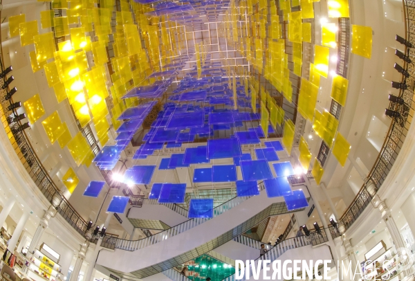 Aux beaux carres par daniel buren au bon marche