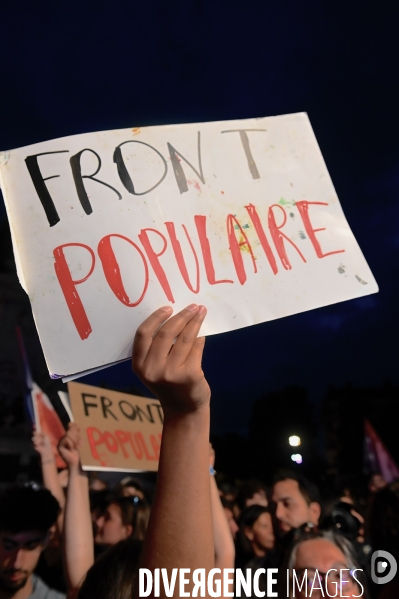 Elections legislatives 2024/ Soiree electorale du premier tour du Nouveau Front Populaire