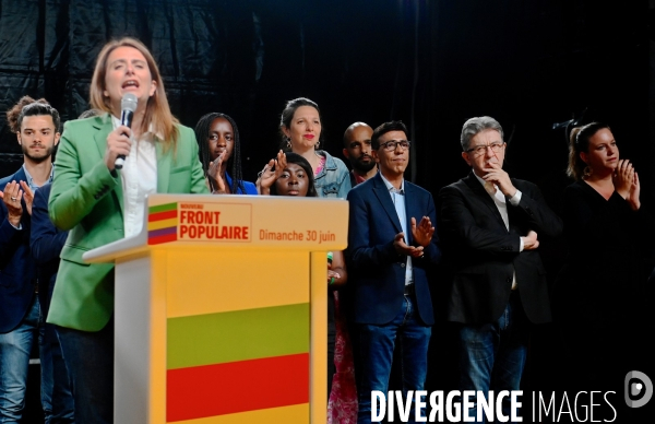 Elections legislatives 2024/ Soiree electorale du premier tour du Nouveau Front Populaire