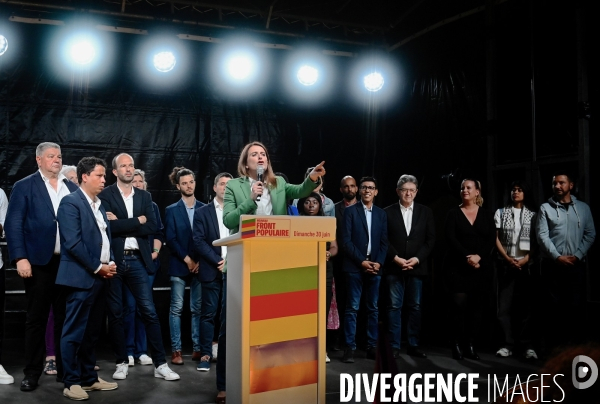 Elections legislatives 2024/ Soiree electorale du premier tour du Nouveau Front Populaire