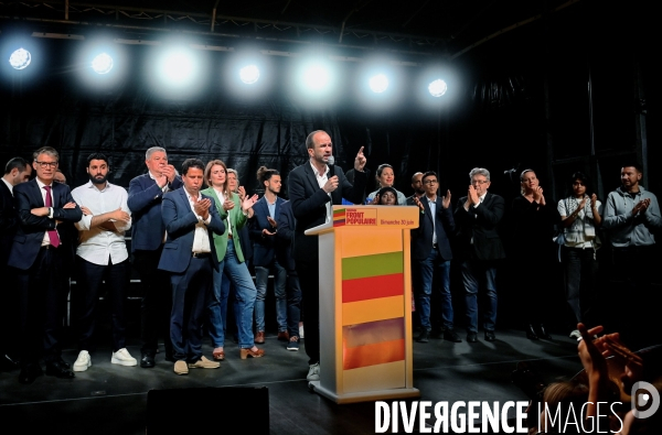 Elections legislatives 2024/ Soiree electorale du premier tour du Nouveau Front Populaire