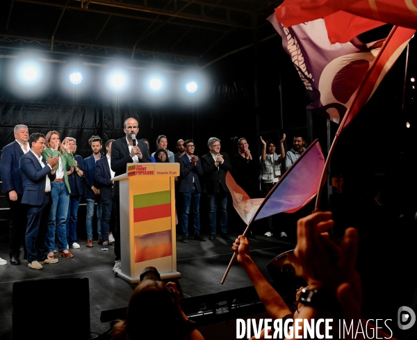 Elections legislatives 2024/ Soiree electorale du premier tour du Nouveau Front Populaire