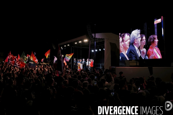 Elections legislatives 2024/ Soiree electorale du premier tour du Nouveau Front Populaire