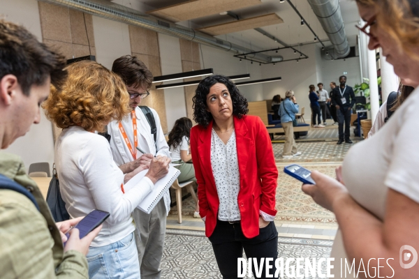 Soiree electorale du 1er tour des legislatives du Nouveau Front Populaire