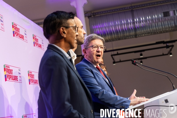Soiree electorale du 1er tour des legislatives du Nouveau Front Populaire