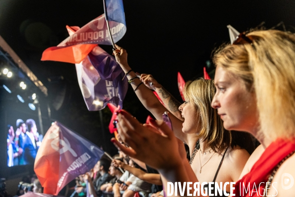 Soiree electorale du 1er tour des legislatives du Nouveau Front Populaire