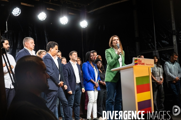 Soiree electorale du 1er tour des legislatives du Nouveau Front Populaire