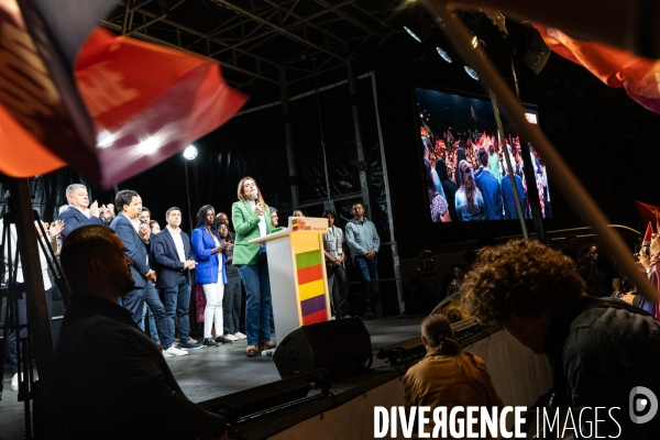 Soiree electorale du 1er tour des legislatives du Nouveau Front Populaire