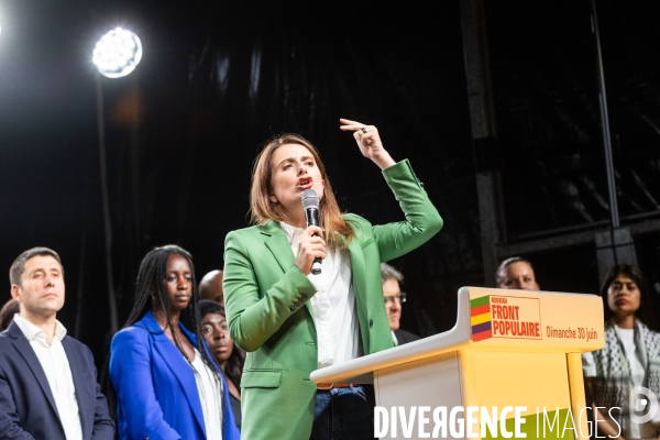 Soiree electorale du 1er tour des legislatives du Nouveau Front Populaire