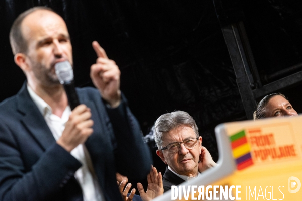 Soiree electorale du 1er tour des legislatives du Nouveau Front Populaire