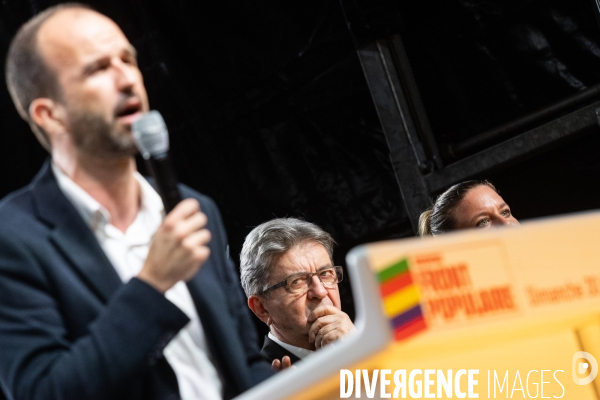 Soiree electorale du 1er tour des legislatives du Nouveau Front Populaire
