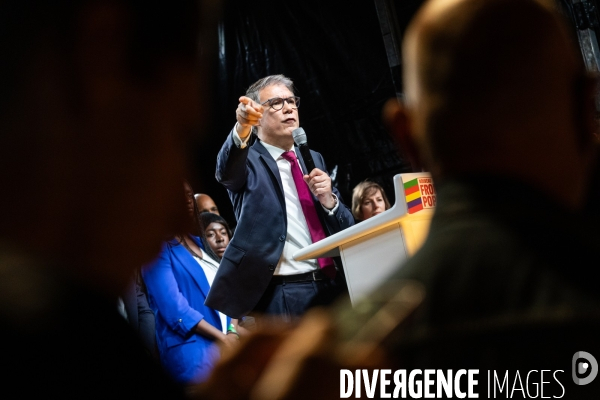 Soiree electorale du 1er tour des legislatives du Nouveau Front Populaire