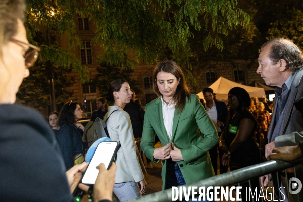 Soiree electorale du 1er tour des legislatives du Nouveau Front Populaire