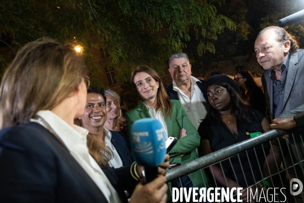 Soiree electorale du 1er tour des legislatives du Nouveau Front Populaire