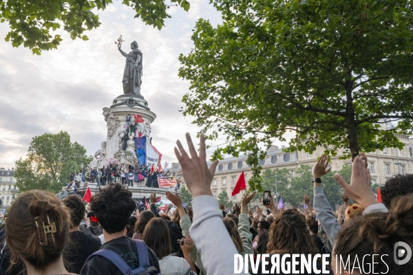 2e tour des legislatives 2024. Le Rassemblement de la place de la République