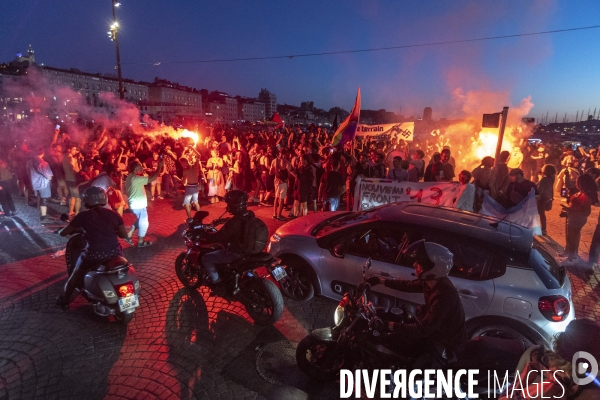 Célébration des résultats du 2ème tour des élections législatives à Marseille
