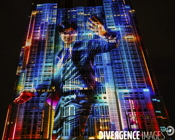 Tokyo night&light projection sur la mairie de tokyo