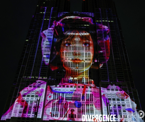 Tokyo night&light projection sur la mairie de tokyo