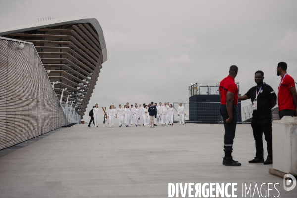 La flamme olympique et Snoop Dogg au Stade de France