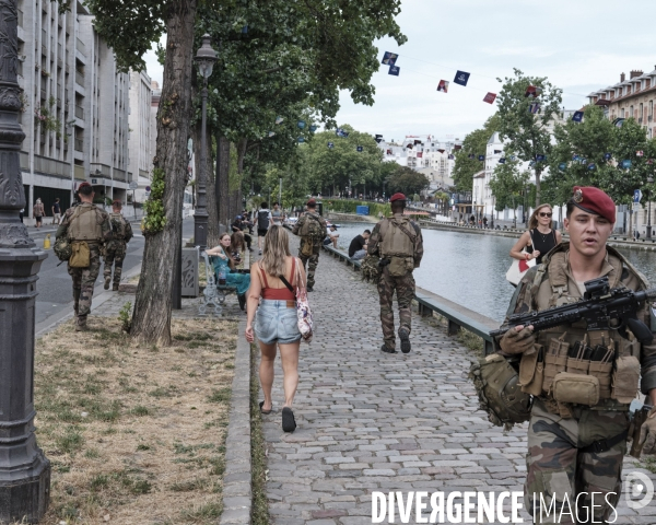 JO, 2024, patrouille militaire sur le canal Saint-Martin