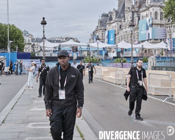 JO, 2024, agents de sécurité privé sur le pont d’Arcole