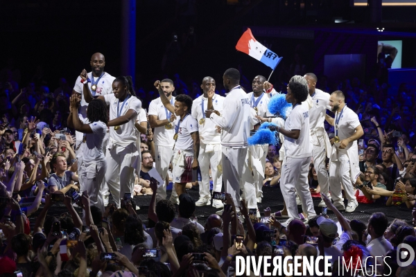 Celebration des judokas medaillés  au Club France