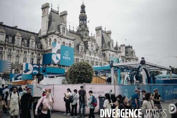 Vasque olympique dans le jardin des Tuileries.