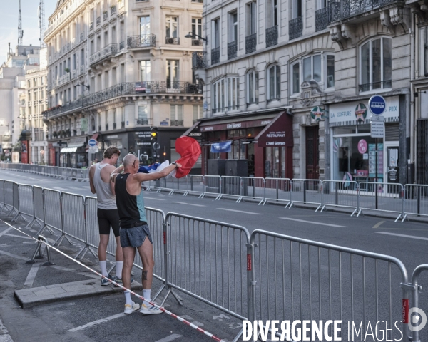 Paris JO 2024, quelques instants avant le passage du marathon masculin.