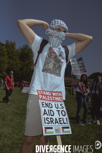 Manifestation Israel-Palestine-Gaza en marge de la convention démocrate à Chicago.