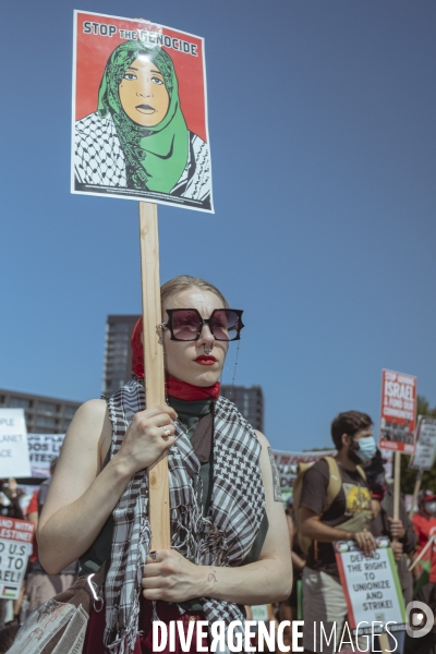 Manifestation Israel-Palestine-Gaza en marge de la convention démocrate à Chicago.