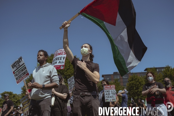 Manifestation Israel-Palestine-Gaza en marge de la convention démocrate à Chicago.