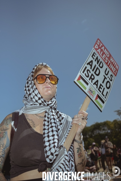 Manifestation Israel-Palestine-Gaza en marge de la convention démocrate à Chicago.