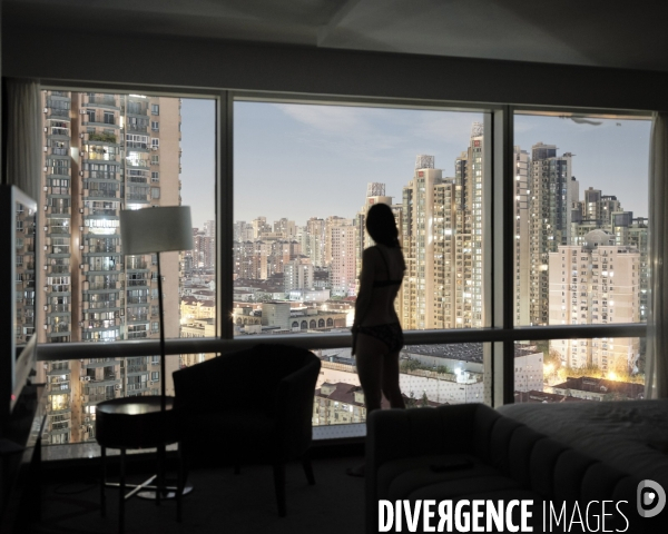Shanghaï, quartier  Huangpu vu de l’hôtel Pullman