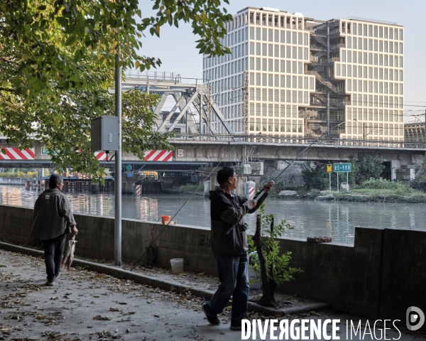 Shanghai, District de Minhang, des pêcheurs